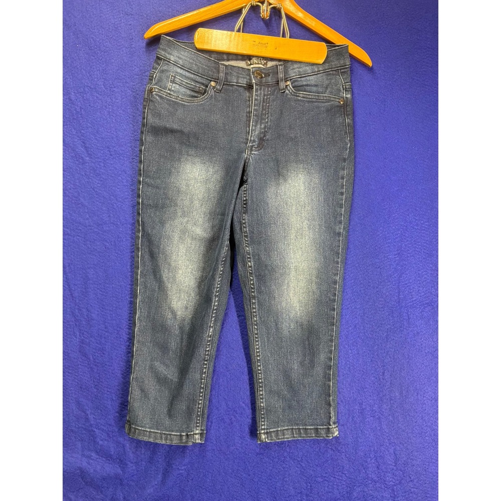Casual Womens Venus Cropped Capri Jeans Size 4 Dark Wash Blue